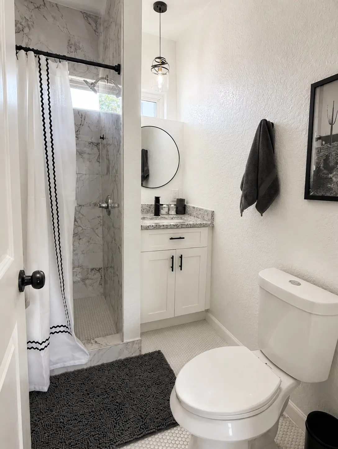Guest bathroom with a walk-in shower